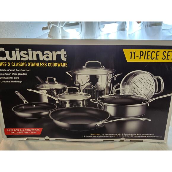 Cuisinart Chefs Classic Stainless Cookware 11-Piece Set - Picture 1 of 4